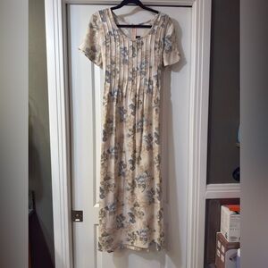 All That Jazz Floral Cream and Blue Maxi Dress